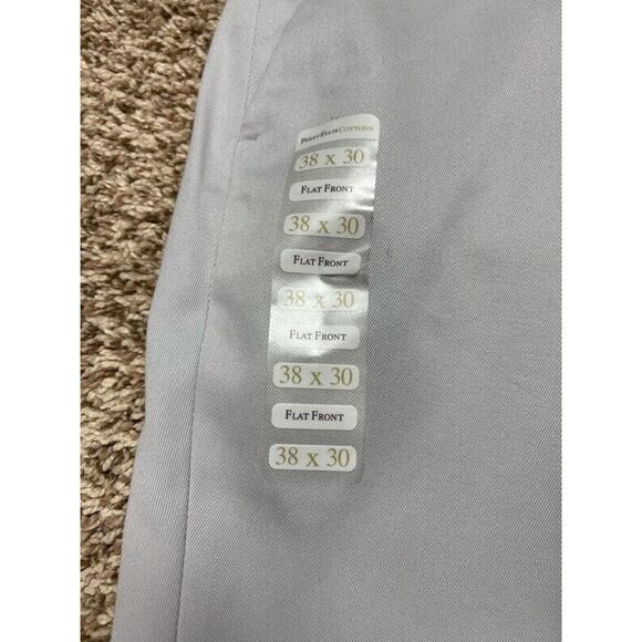 Perry Ellis Mens Chino Straight Leg Pants Gray Tailored Fit Pockets 38 x 30 New - Picture 10 of 10